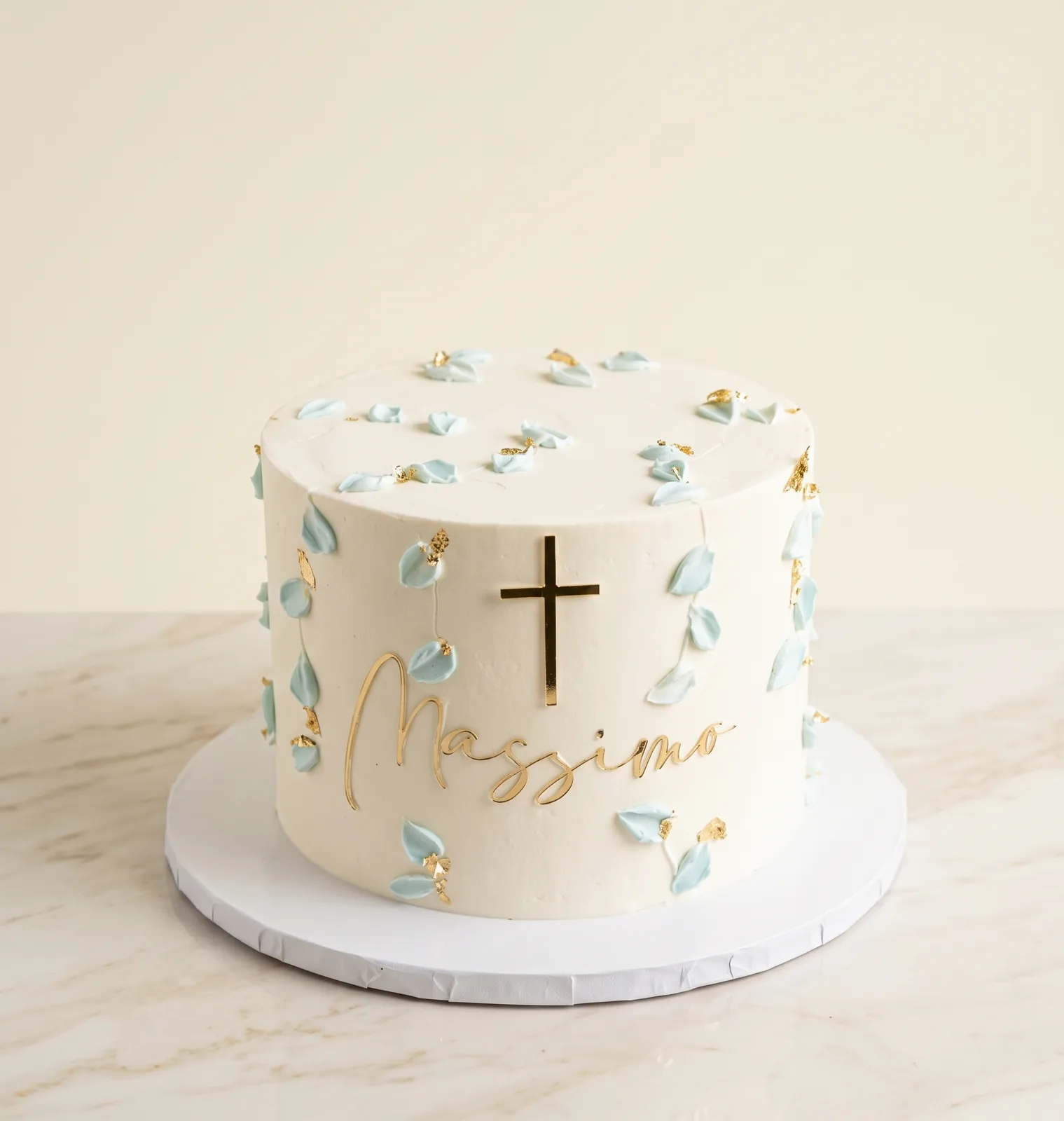 Baptême feuillage et croix, Pâtisserie Italia, Saint-Léonard, Montréal